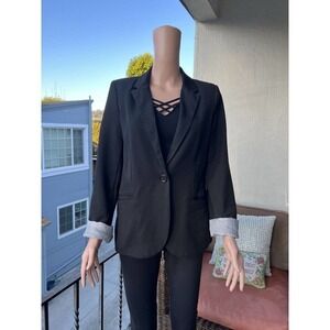 Ambiance Women's Long Sleeve Formal Cocktail Blazer Black Medium